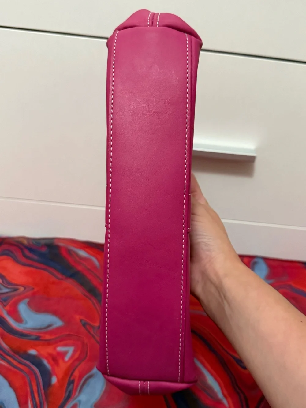 Vintage Y2K Coach Hamptons Soho Hot Pink Leather Demi Baguette Shoulder Bag 🩷